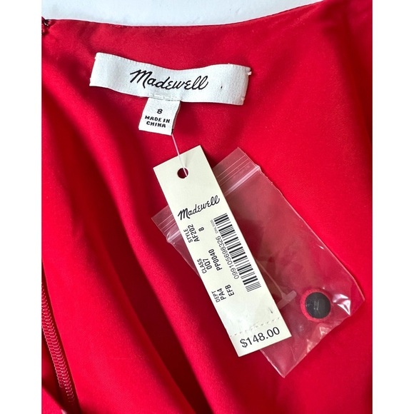 NWT Madewell Silk Ruffle-Sleeve Button-Front Dress in Little Lilies Size 8 - Picture 6 of 10